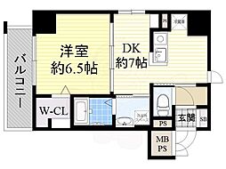 エステムコート心斎橋EAST3エクシード 1DKの間取図画像