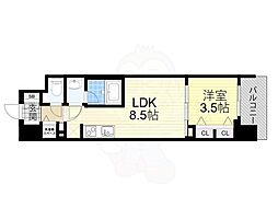 大阪市中央区松屋町住吉マンション 1LDKの間取図画像