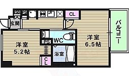 エステムプラザ大手前エヴァース 1SKの間取図画像