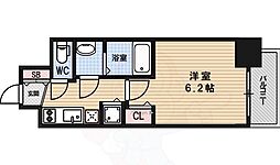 レオンコンフォート上本町カレント 1Kの間取図画像
