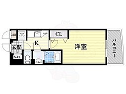 Luxe今里2 1Kの間取図画像