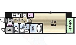 プロシード心斎橋東ヴァンターレ 1Kの間取図画像
