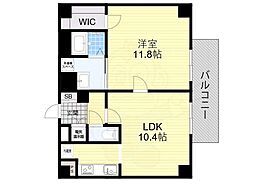 ダイドーメゾン大阪中之島 1LDKの間取図画像