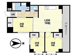 サンロータリー今里 3LDKの間取図画像