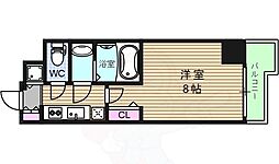 レジュールアッシュ天王寺堂ヶ芝 1Kの間取図画像