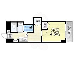 ロイヤルハイツ新深江 1Kの間取図画像