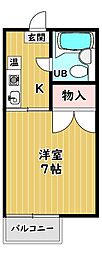 ベルエアー 1Kの間取図画像