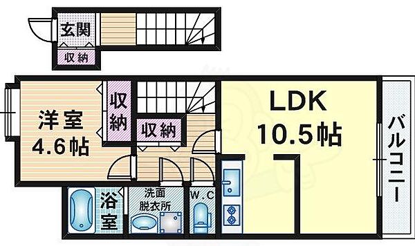 スターテラス宝塚 ｜兵庫県宝塚市小浜３丁目(賃貸アパート1LDK・2階・42.84㎡)の写真 その2