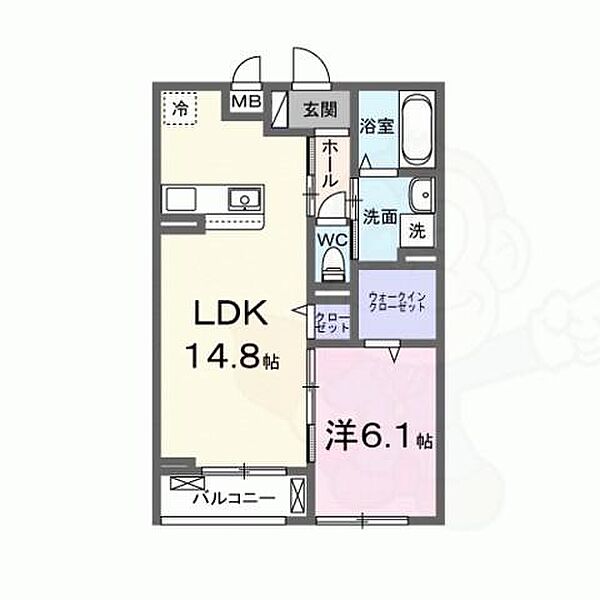 ミツボシヤマモトビレッジ ｜兵庫県宝塚市山本丸橋２丁目(賃貸アパート1LDK・2階・50.02㎡)の写真 その2