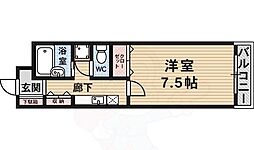 スマート花屋敷 1Kの間取図画像