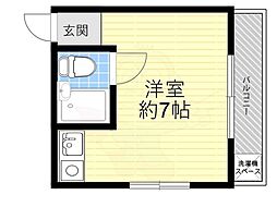 リベラールハイム ワンルームの間取図画像
