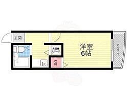 リオ花屋敷 1Kの間取図画像