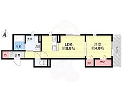 西町ハイツ 1LDKの間取図画像