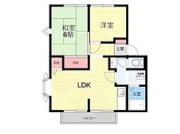 サニーハイツ 2LDKの間取図画像
