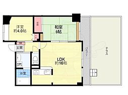 グランツ川西 2LDKの間取図画像