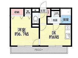 アスライフ宝塚山本ガーデン 1DKの間取図画像