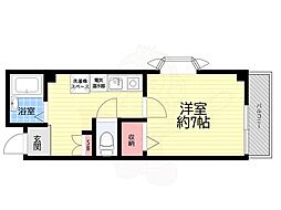 リバティハイムサクライ2 1Kの間取図画像