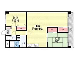 篠崎マンション 2LDKの間取図画像