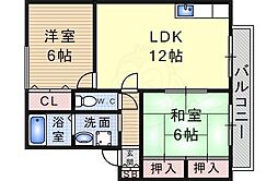 アベニュータツミC 2LDKの間取図画像