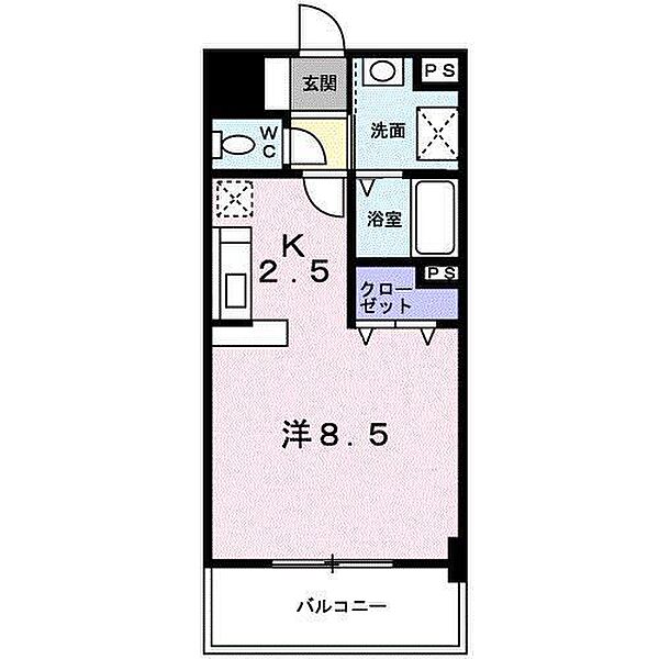 ロイヤルビーズ駅南 405｜佐賀県佐賀市駅南本町(賃貸マンション1K・4階・28.12㎡)の写真 その2