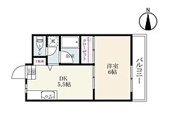 FOREST佐賀県庁前 3階1DKの間取り