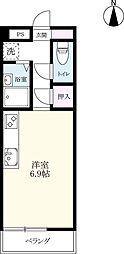 レッドパイン166 ワンルームの間取図画像
