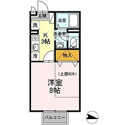 コンフォール1開成 1Kの間取図画像