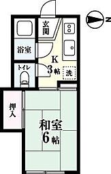 シティメイト神園 1Kの間取図画像