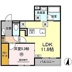 セントカメリア 1LDKの間取図画像