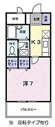 アクロス 1Kの間取図画像