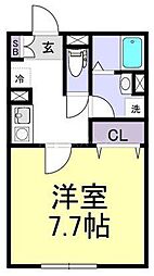 東武野田線 六実駅 徒歩3分の賃貸アパート 2階1Kの間取り