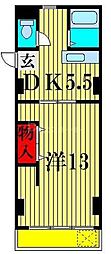 京成松戸線 みのり台駅 徒歩1分の賃貸マンション 3階1DKの間取り
