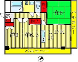 JR武蔵野線 新八柱駅 徒歩12分の賃貸マンション 1階3LDKの間取り