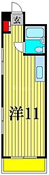 JR常磐線 松戸駅 徒歩12分の賃貸マンション 2階ワンルームの間取り