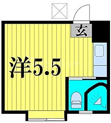 京成松戸線 五香駅 徒歩10分の賃貸アパート 1階ワンルームの間取り