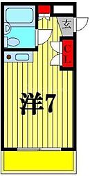 JR常磐線 松戸駅 徒歩6分の賃貸マンション 6階ワンルームの間取り