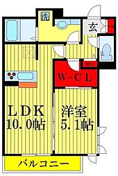 ベル・エキップ 1LDKの間取図画像