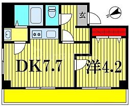 松戸市北松戸1丁目マンション 1DKの間取図画像