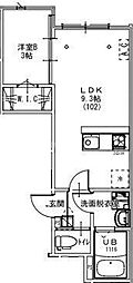 松戸市五香南1丁目アパート 1LDKの間取図画像