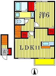 セレナーデA 1LDKの間取図画像