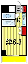 グランヒル松戸 1Kの間取図画像