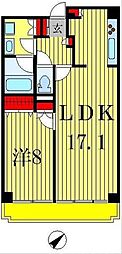 ロイトン松戸 1LDKの間取図画像