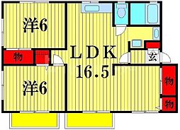 ツインハイム 2LDKの間取図画像