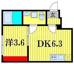 ルナアルタ 1DKの間取図画像
