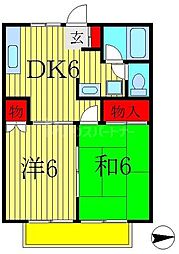 クラップコティ 2DKの間取図画像