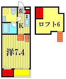 フリーハンド松戸 ワンルームの間取図画像