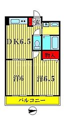 ラフィーヌ・アンジュ 2DKの間取図画像