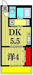 メグリオ新松戸IV 1DKの間取図画像