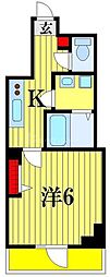 N-stageMatsudo 1Kの間取図画像