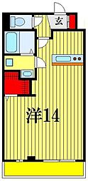 クレセントコート ワンルームの間取図画像